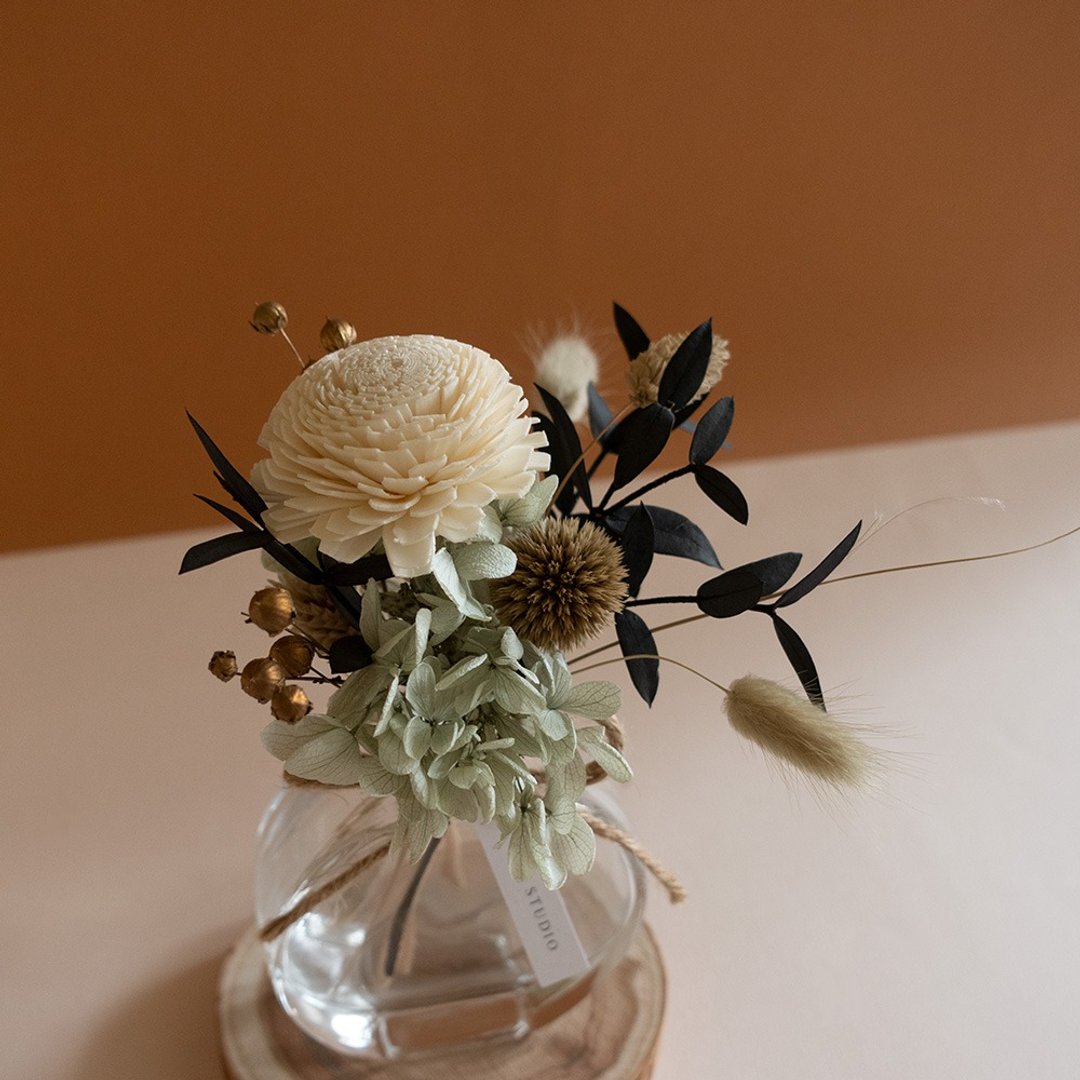 【新品】湖水绿扩香花礼盒/居家香氛/生日礼物/室内扩香/婚礼小物 - 香薰/精油/线香 - 植物．花 绿色