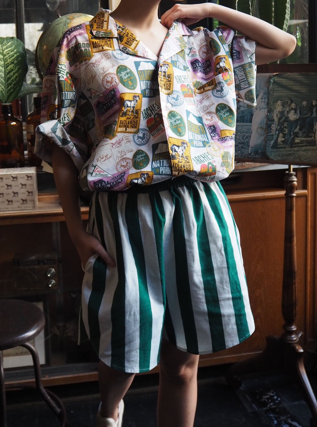 Drawstring Shorts, Elastic Waist Band, Oversize, Loose Fit - 女装短裤 - 棉．麻 多色