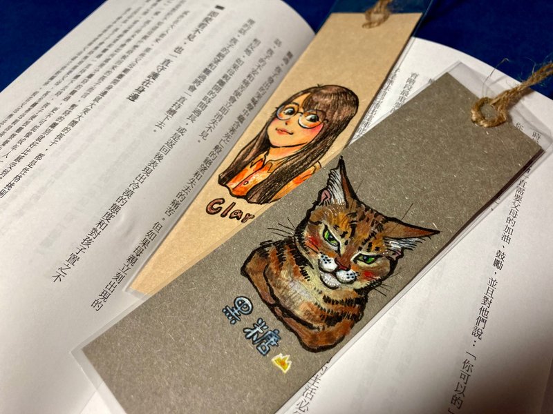 定制 书签 似颜绘 Q版漫画风 温馨配色 - 书签 - 纸 