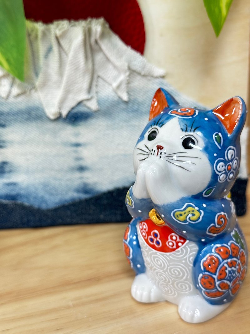 九谷烧 | 祈福猫 青盛 10CM - 摆饰 - 陶 粉红色