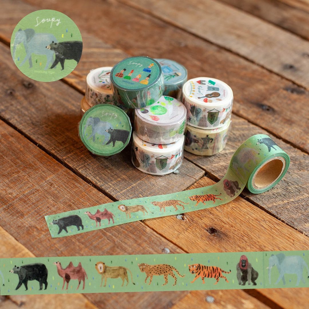 野生动物纸胶带 Animals masking tape - 纸胶带 - 纸 