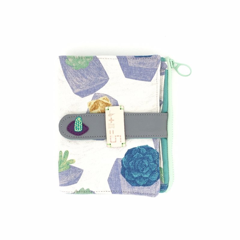 *迷幻仙人掌 中夹&护照套* - 皮夹/钱包 - 棉．麻 灰色