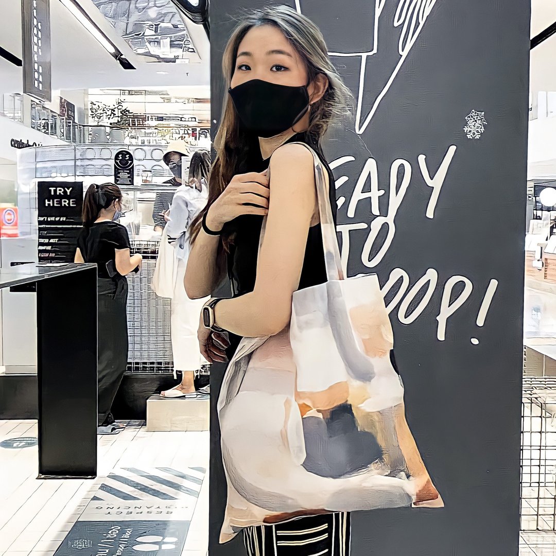 Vibes.brandd | Printed Canvas Tote Bag - Clarissa 05 - 手提包/手提袋 - 其他材质 咖啡色