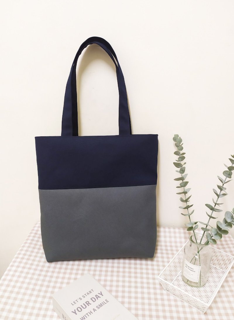 天空L系列肩背包/帆布托特包/A4书袋/云雾灰/预购中 - 手提包/手提袋 - 棉．麻 灰色