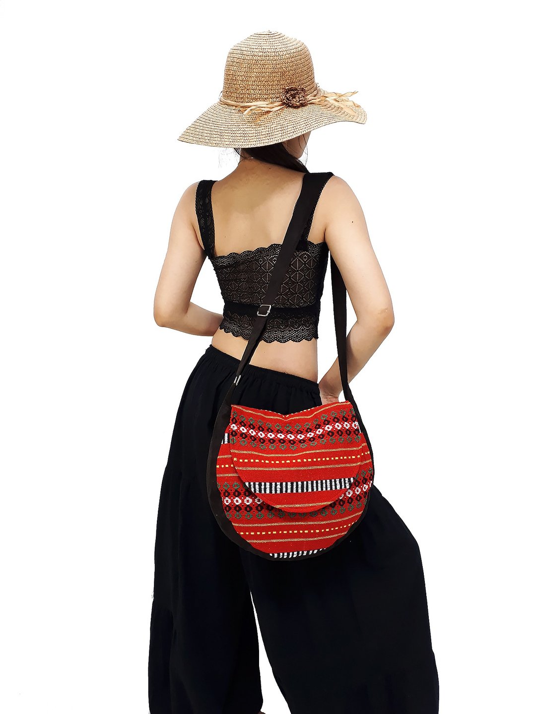 Handmade bag Woven Cotton Bag Women bag Shoulder bag Crossbody Bag Colorful - 其他 - 棉．麻 红色