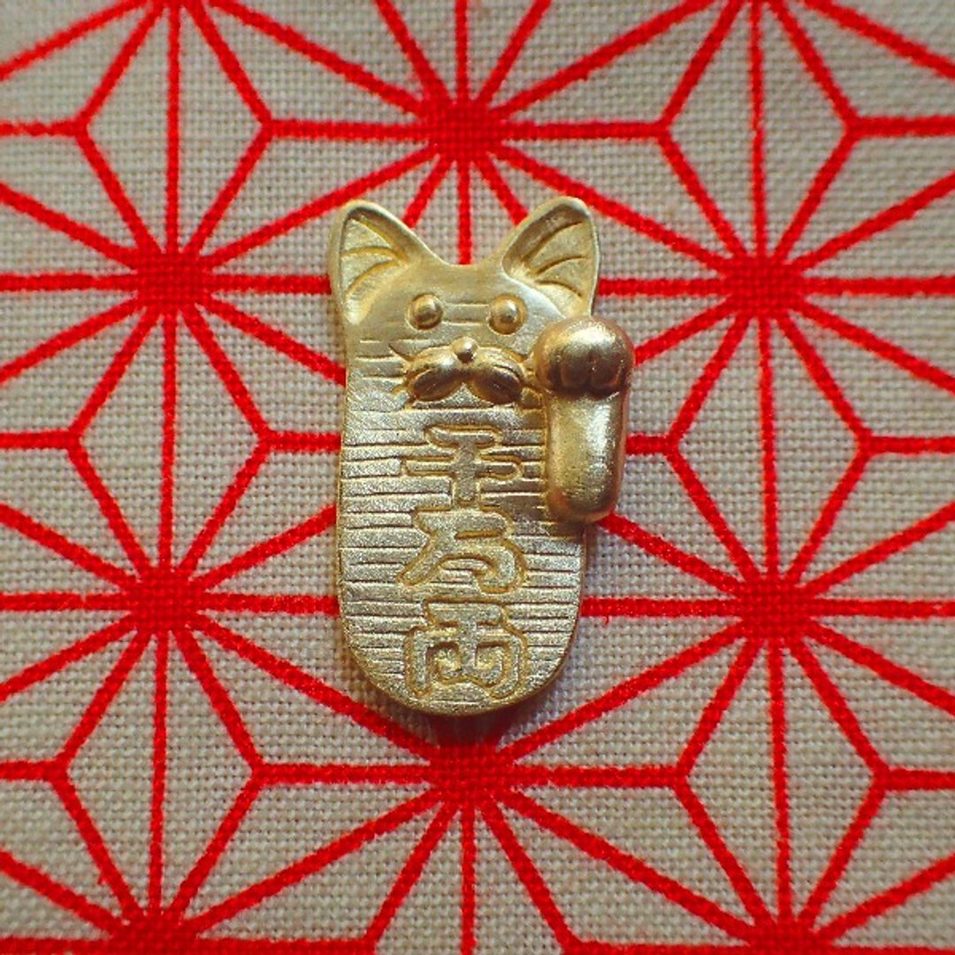Good luck! Cat oval Ver.2- left beckoning (good match) / Material: brass - 皮夹/钱包 - 其他金属 金色