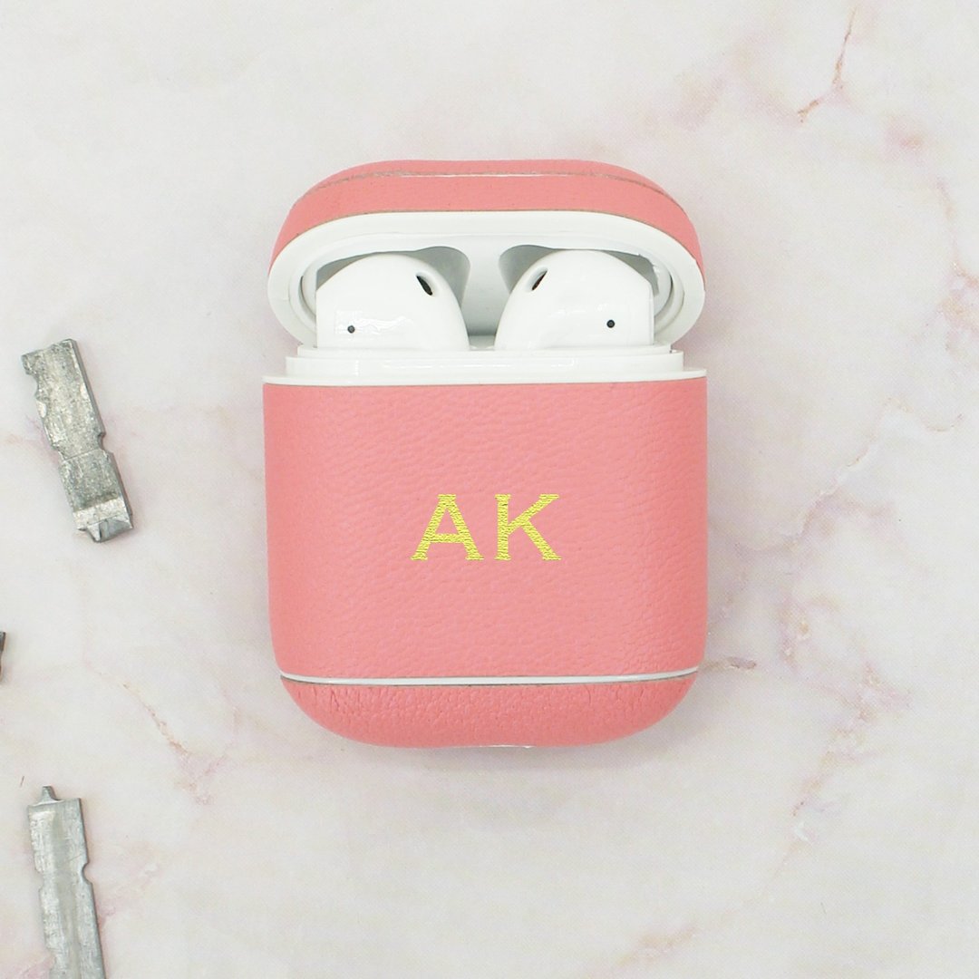 【换季特卖】真皮樱花粉红色马卡龙AirPods收纳皮套/AirPod保护套 - 数码小物 - 真皮 粉红色