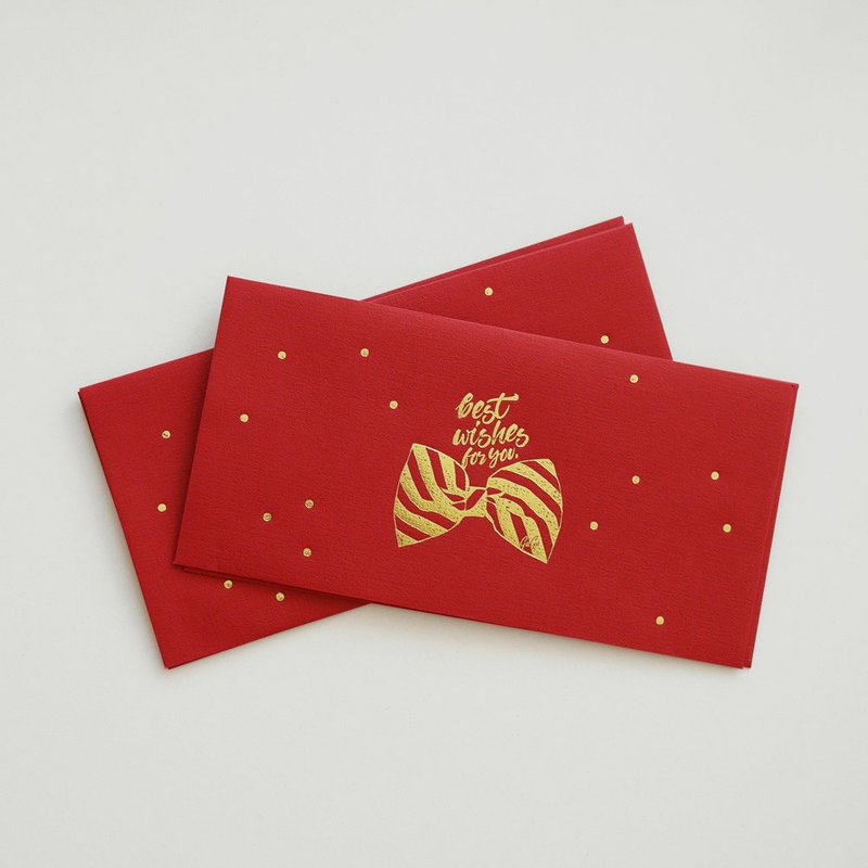 烫金红包袋 I 金啾啾 布纹红包袋 - 红包/春联 - 纸 红色