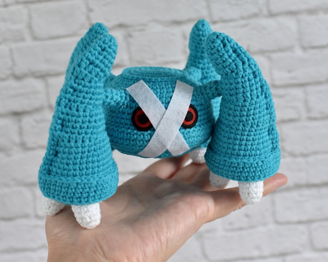 Metagross / Metagross 钩针口袋妖怪 / 礼物口袋妖怪风扇 - 玩偶/公仔 - 棉 蓝色