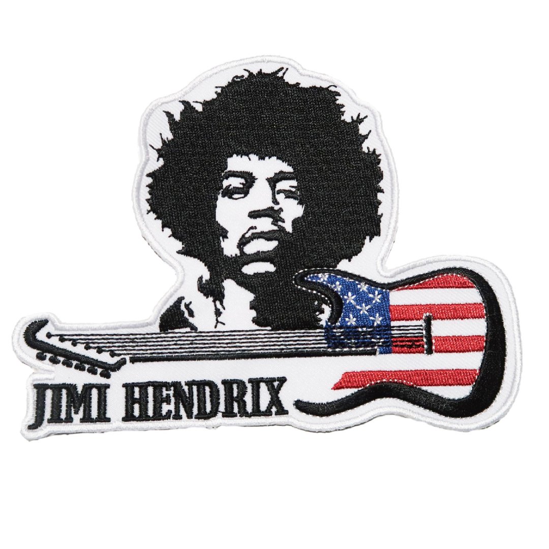 美国 Jimi 传奇电吉他手  背胶皮夹 皮包 手机 刺绣贴布 电绣贴 - 徽章/别针 - 绣线 多色