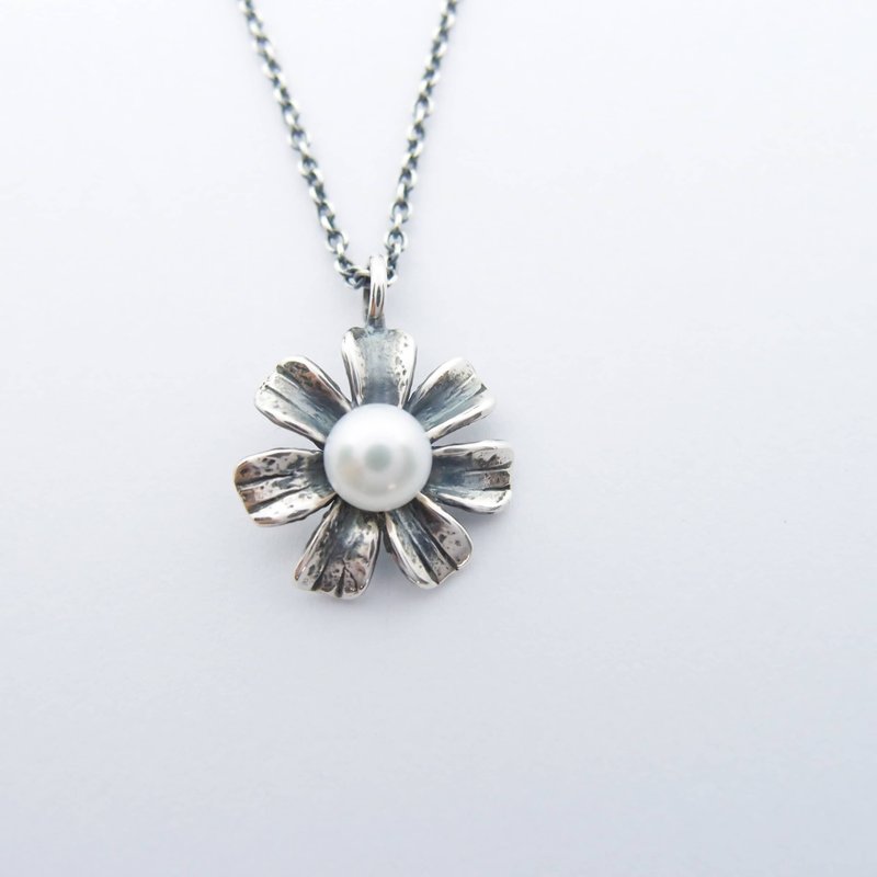 【珍珠花园系列6】咸丰草 珍珠925银项链 - 项链 - 银 银色