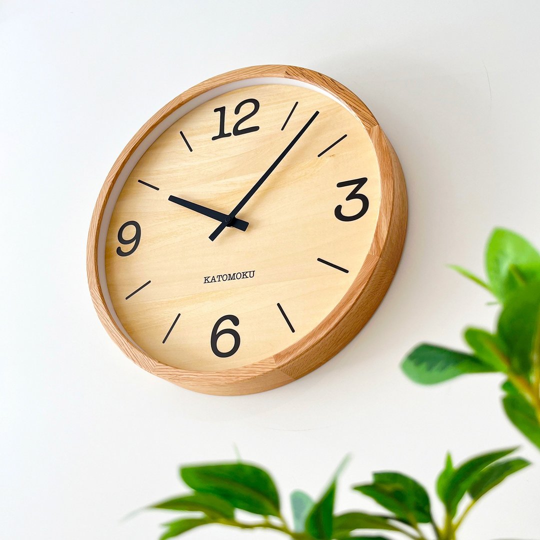 KATOMOKU muku clock 20 LL-size 橡木(km-137OA) 挂钟 日本制造 - 时钟/闹钟 - 木头 卡其色