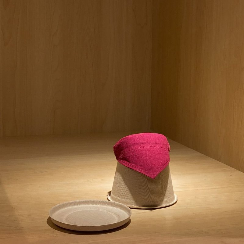 简约手工定制猫咪项圈 | Cherry Red Bandana Cat Collar - 项圈/牵绳 - 棉．麻 红色