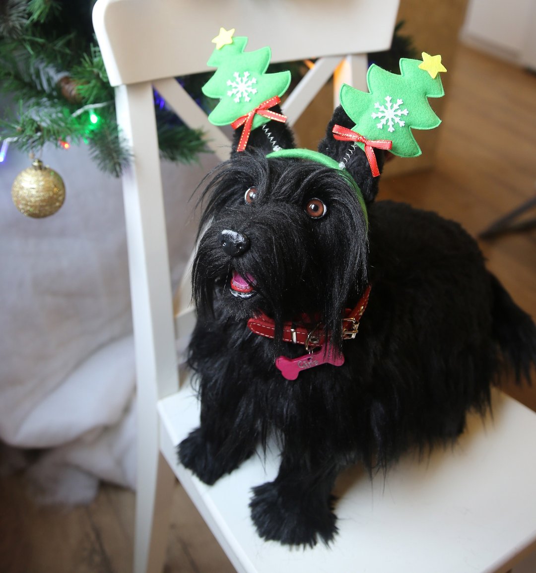 Scottish Terrier realistic plush toy - 玩偶/公仔 - 其他材质 黑色