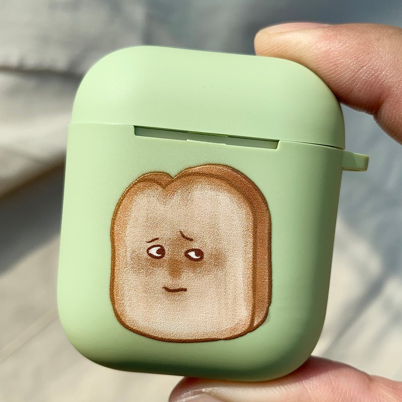 面有难色的土司 酪梨绿色磨砂软壳 AirPods 耳机保护套 耳机壳 - 耳机 - 橡胶 绿色