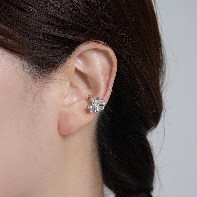 Haime 俏皮丝带耳夹 - 耳环/耳夹 - 纯银 多色