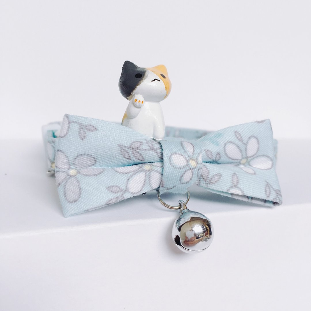 MaoFenBiBi 清新蓝花朵 - 手工项圈 & 手作项圈 - 项圈/牵绳 - 棉 