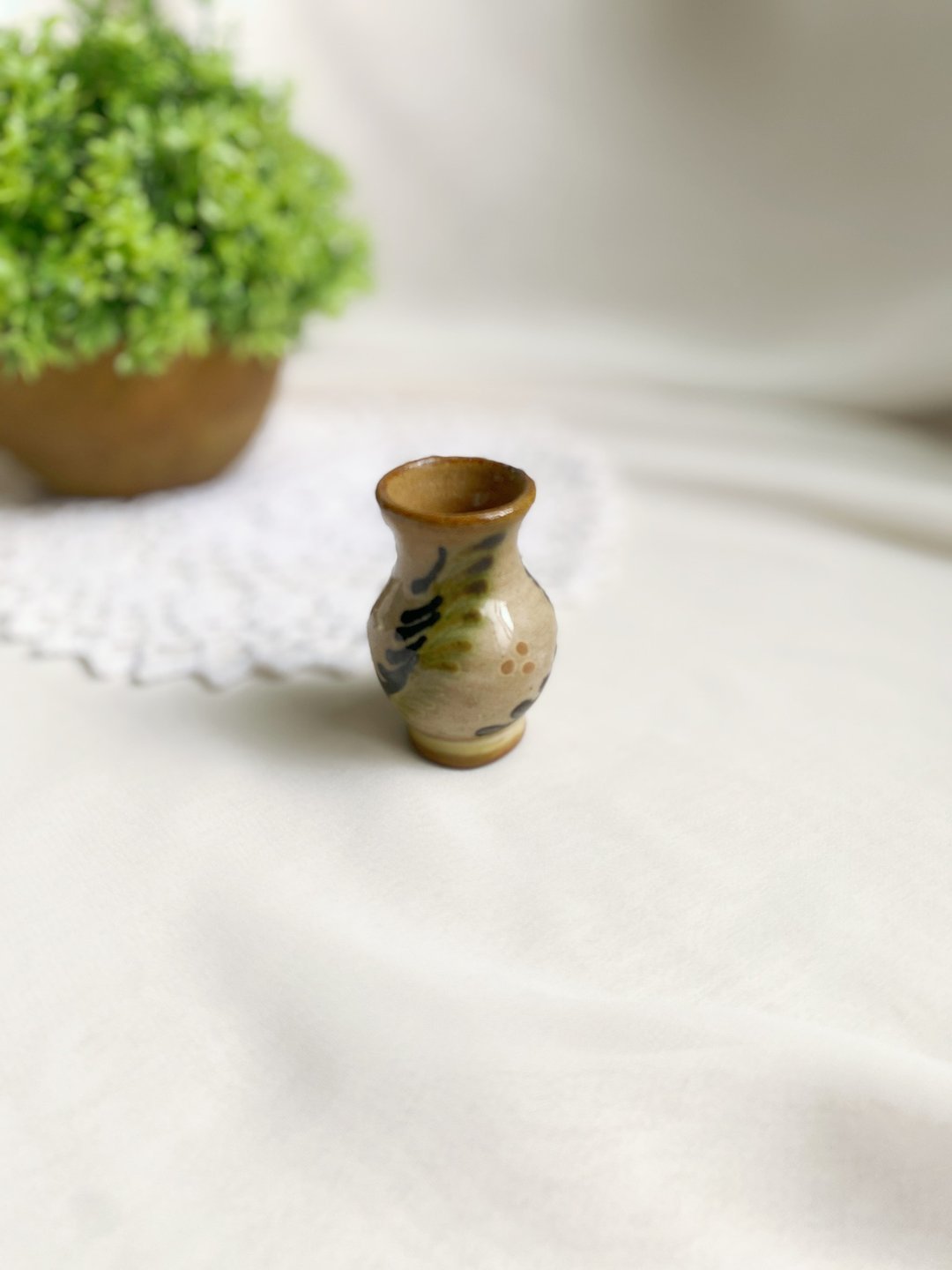 【好日恋物】德国带回vintage早期手绘陶瓷典雅小花器迷你小花瓶 - 摆饰 - 陶 多色