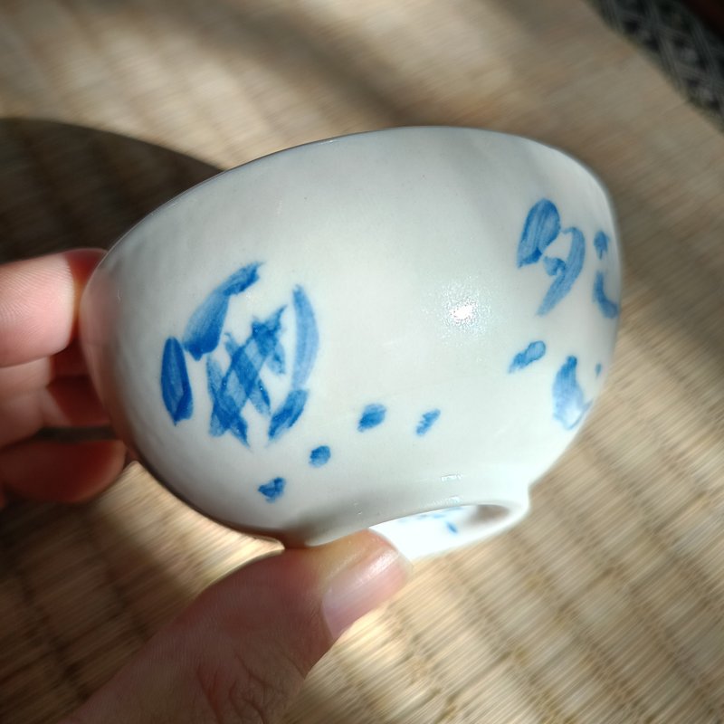 白瓷青花手绘茶杯高温烧制 - 茶具/茶杯 - 瓷 白色