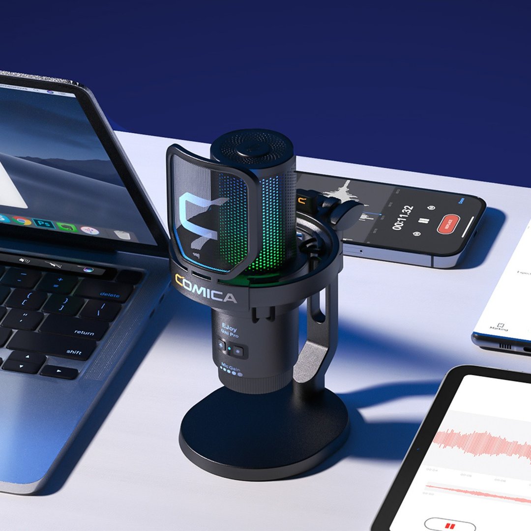COMICA EJoy Uni Pro(D) USB 电容式无线麦克风 (桌上型)-黑色款 - 其他 - 其他金属 黑色