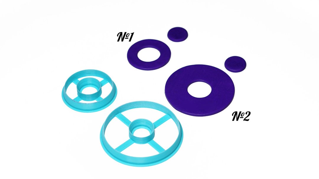 Cutter circle with cutout. Clay Cutter Set. Jewelry tools. Clay cutters set. - 零件/散装材料/工具 - 塑料 