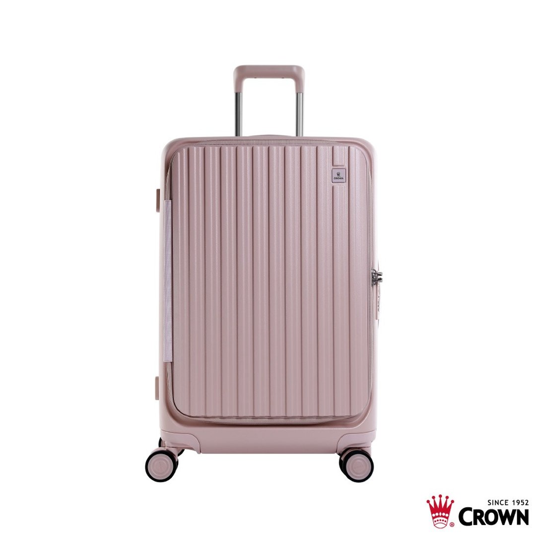 【CROWN】26寸 BOXY 前开框架拉杆箱 托运箱  粉色 - 行李箱/行李箱保护套 - 塑料 粉红色