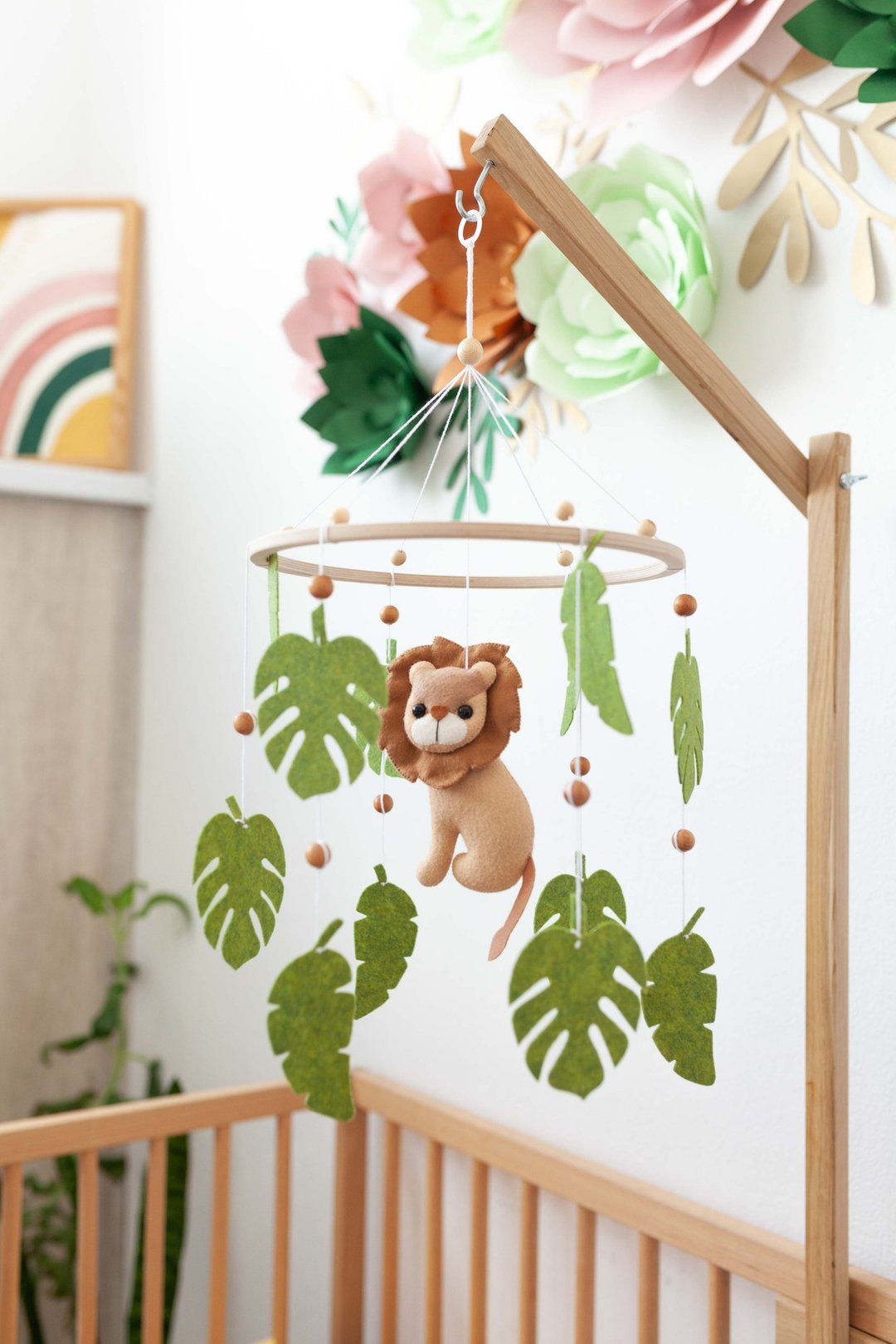 Lion baby mobile, safari crib mobile, animal mobile, jungle and tropical mobile - 其他 - 其他材质 