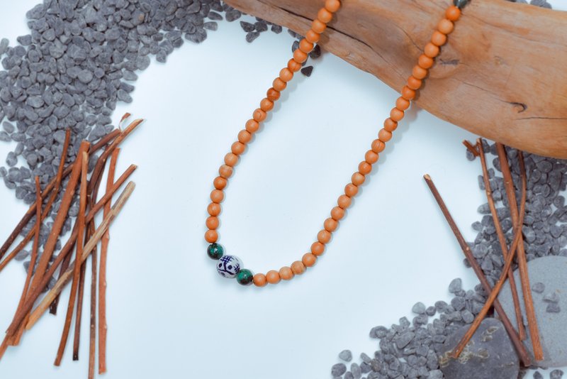 蓦然(108颗手环/念珠系列)崖柏--净化身心 - 手链/手环 - 木头 金色