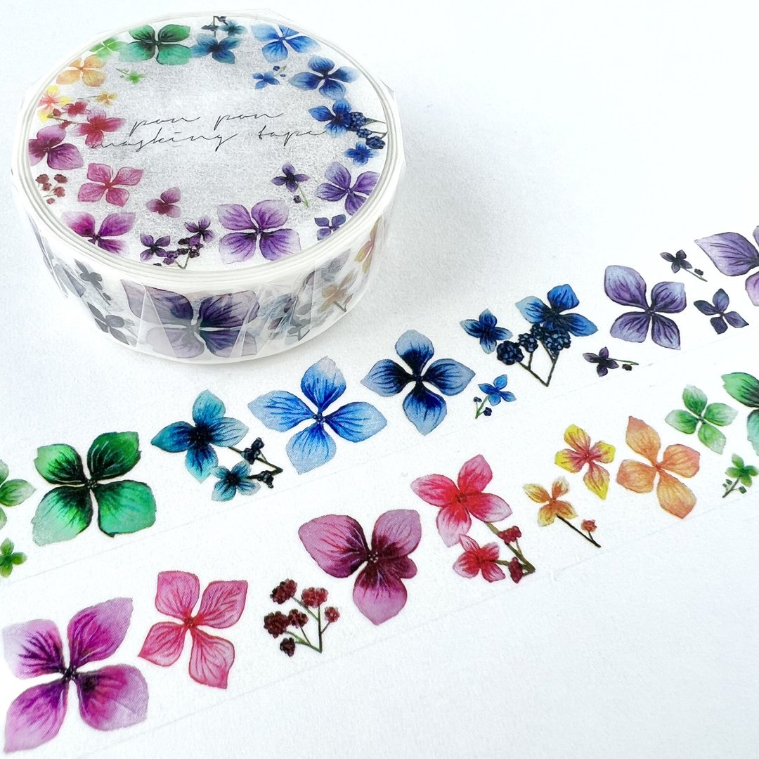 hydrangea - 纸胶带 - 纸 白色
