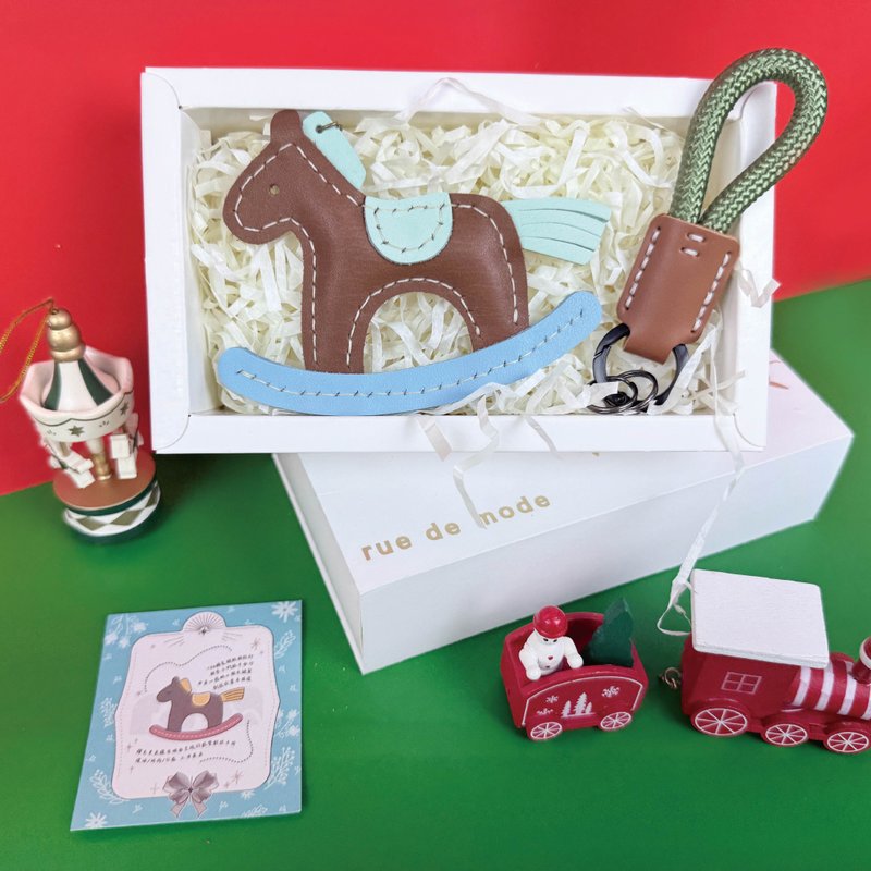 与麦子们携手合作 2026台中真皮伴手礼 公益合作台中城市奔腾 - 钥匙链/钥匙包 - 真皮 多色