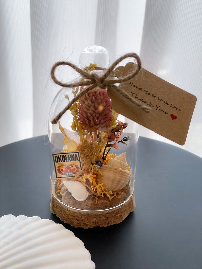 永生花玻璃瓶装饰 - 摆饰 - 植物．花 橘色