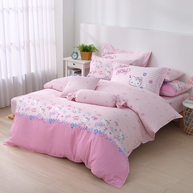Hello Kitty-床包+枕套组-缤纷-两色-台湾制造 - 寝具 - 棉．麻 