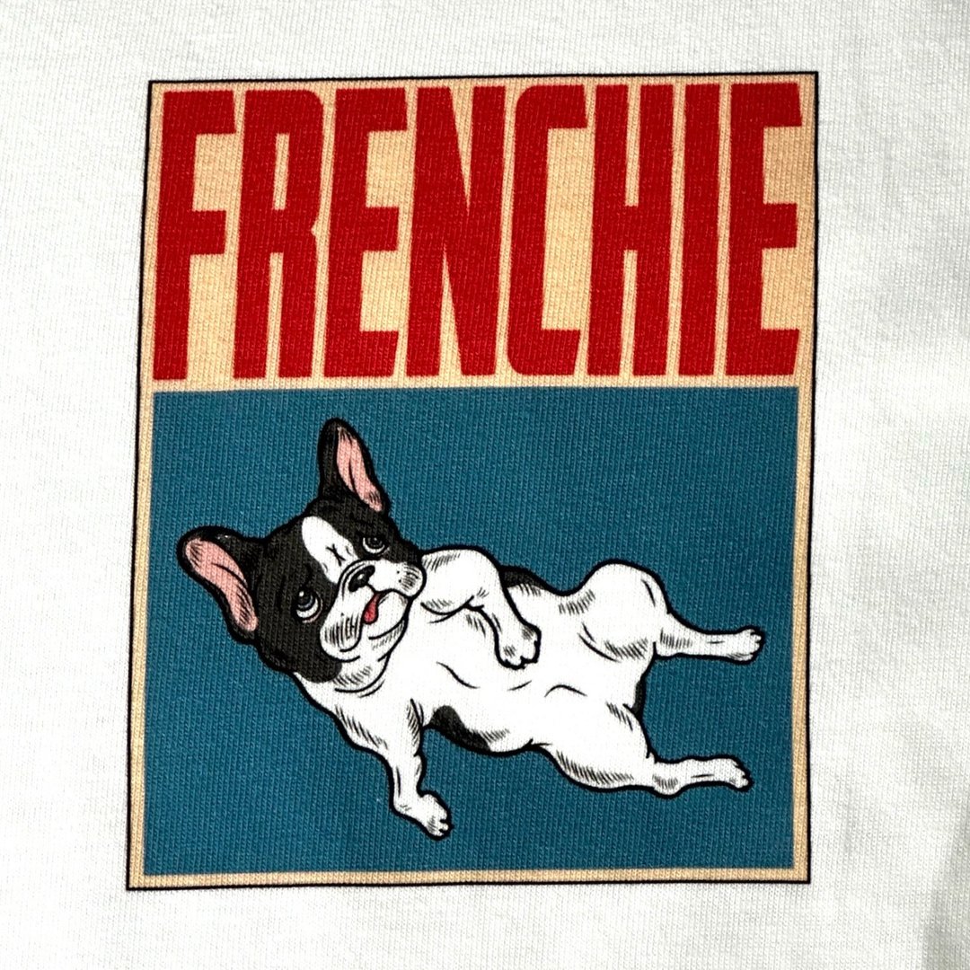 FRENCHIE LONG TEE - PIED - 中性连帽卫衣/T 恤 - 棉．麻 白色