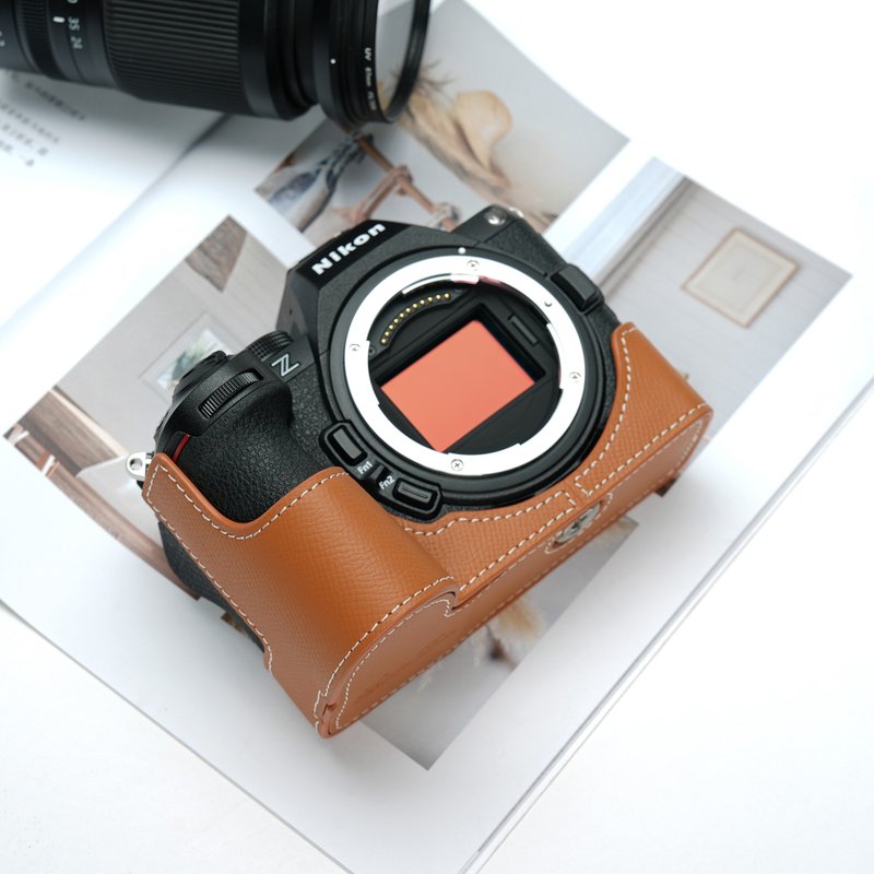 适用机型Nikon Z5 II 手掌纹皮革相机底座皮套 - 相机包/相机袋 - 真皮 多色