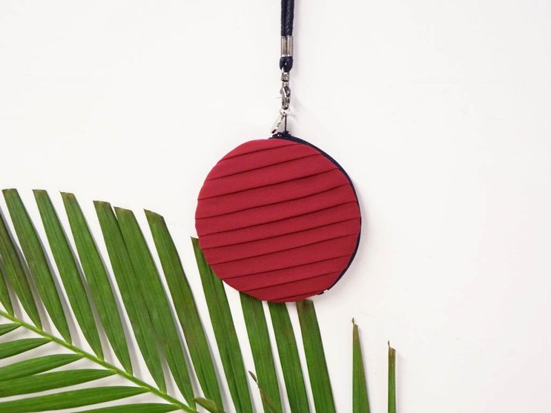 vingt six 酒红色手拿零钱包 - 手拿包 - 棉．麻 红色