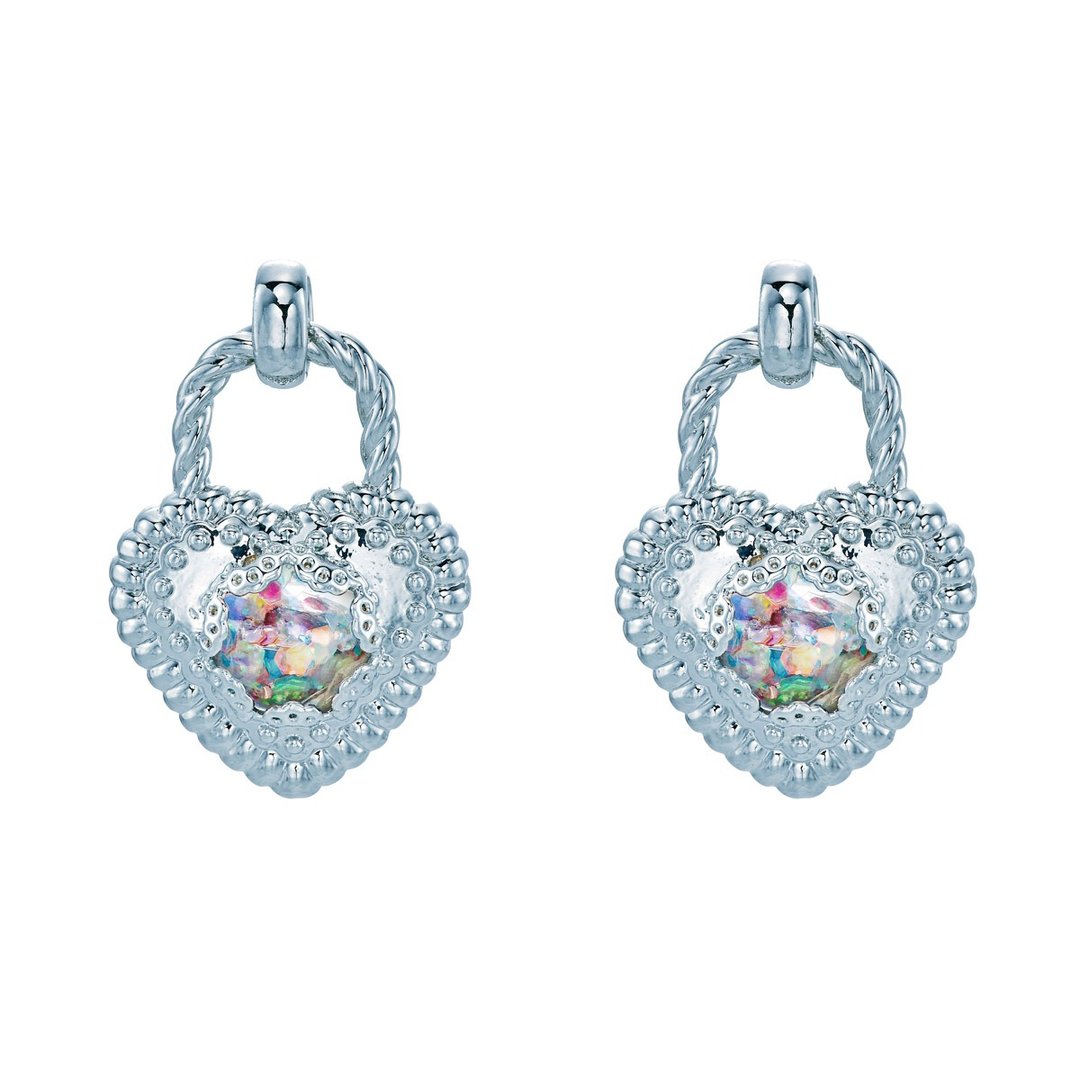 Love Lock Snowball Earrings - 耳环/耳夹 - 玻璃 