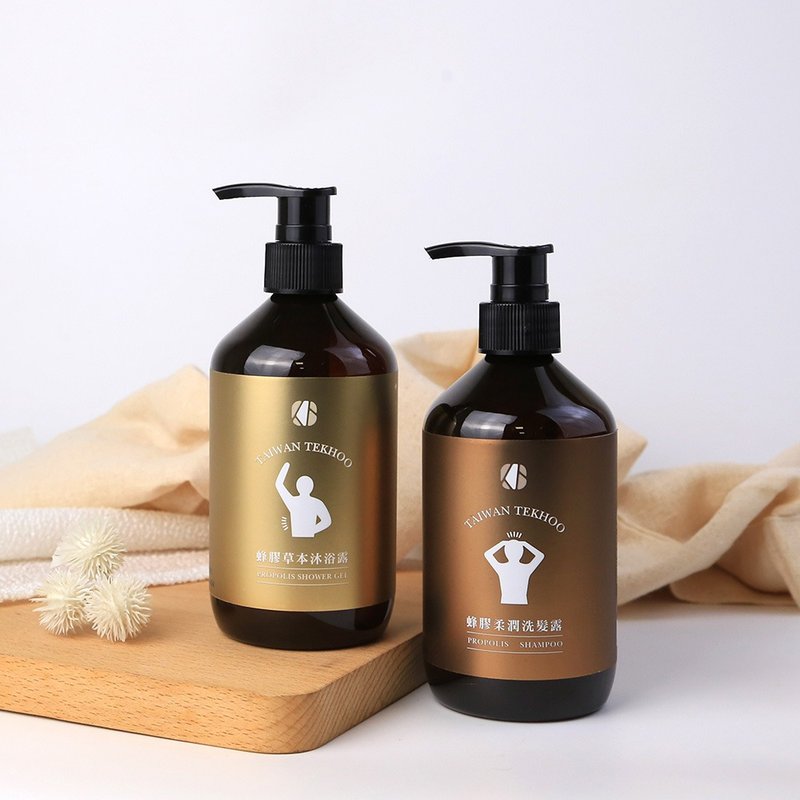 【组合优惠】蜂胶草本沐浴露x蜂胶柔润洗发露- 350ml - 沐浴用品 - 塑料 咖啡色