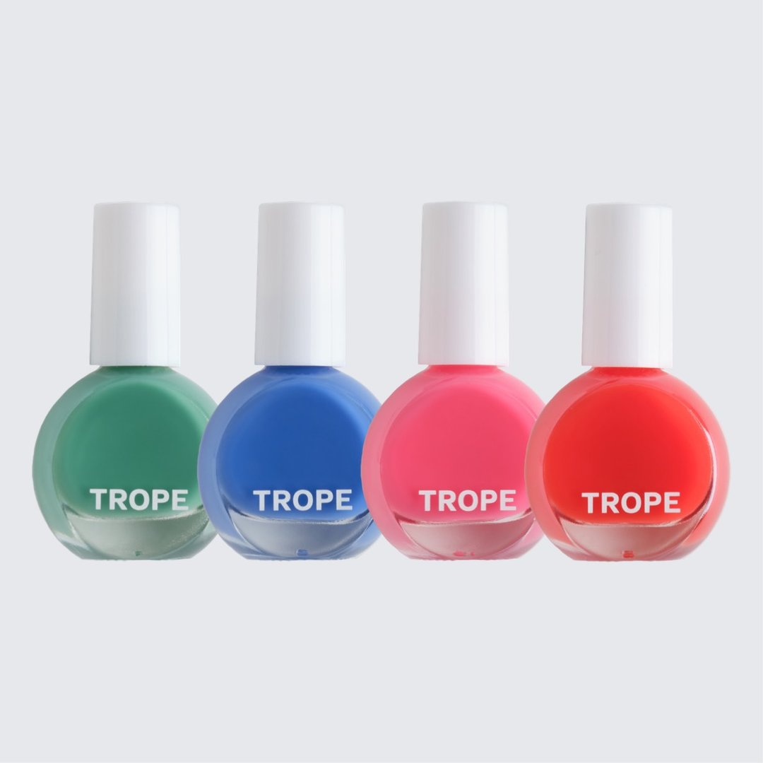 TROPE (J) 果冻系列 水性指甲彩 • 4件组 - 指甲油/指甲贴 - 颜料 多色