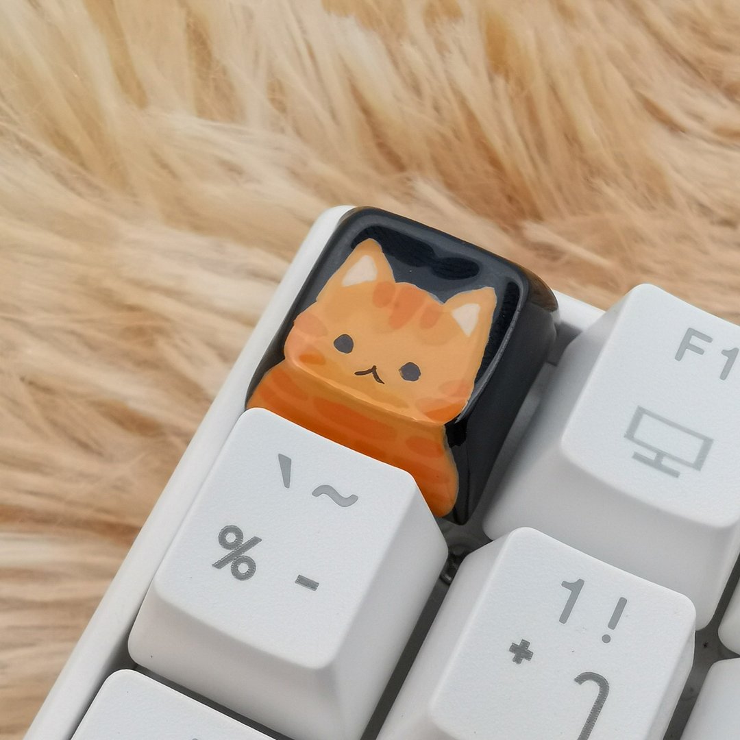 XDA keycap orange cat (ginger cat) - 电脑配件 - 塑料 黑色