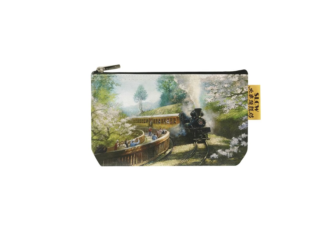 Sunny Bag -火车头颜坊-多功能棉布文具袋/化妆包-阿里山樱花铁道 - 化妆包/杂物包 - 其他材质 