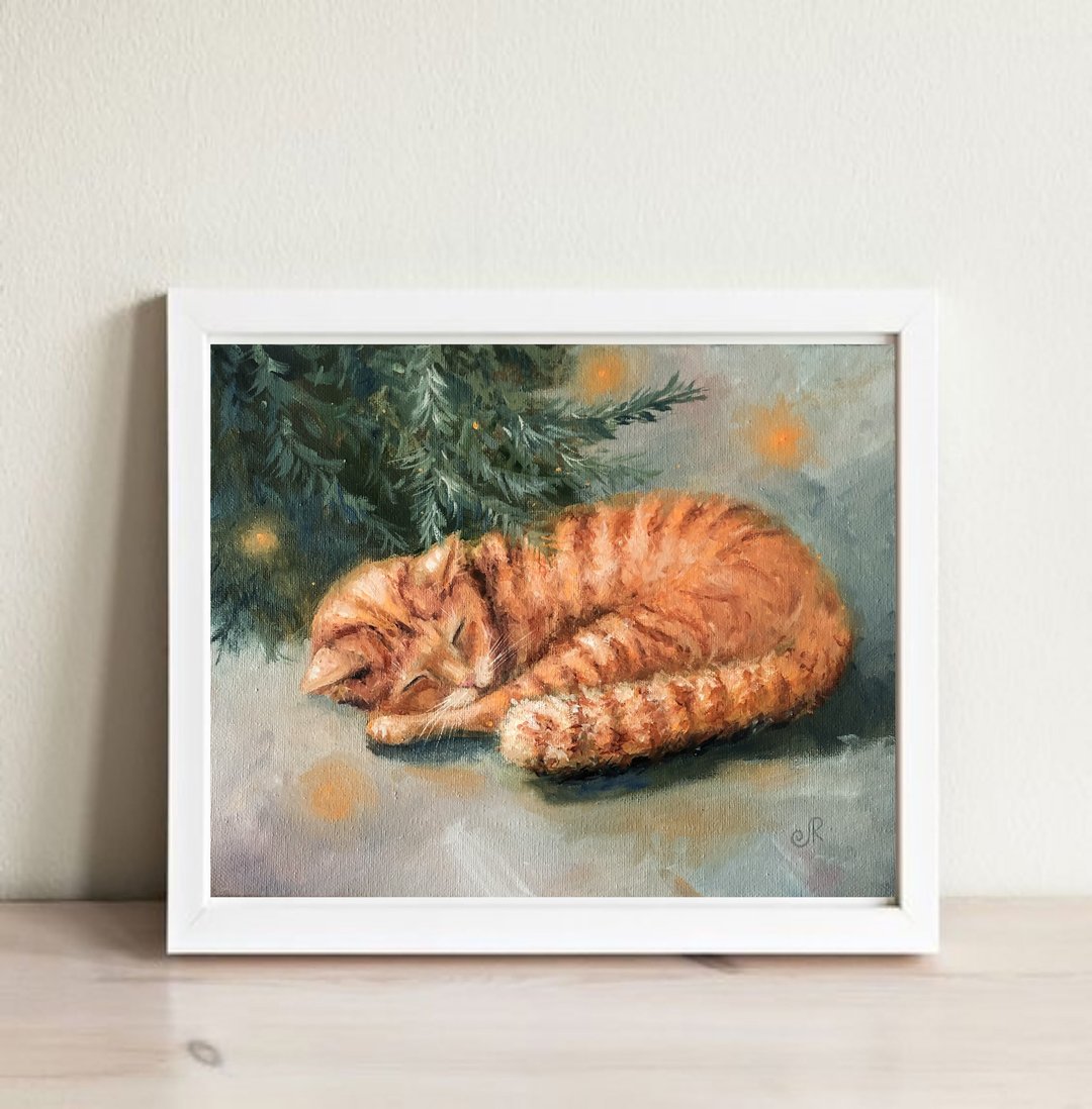 猫画原创油画家居装饰艺术 - 海报/装饰画/版画 - 其他材质 橘色