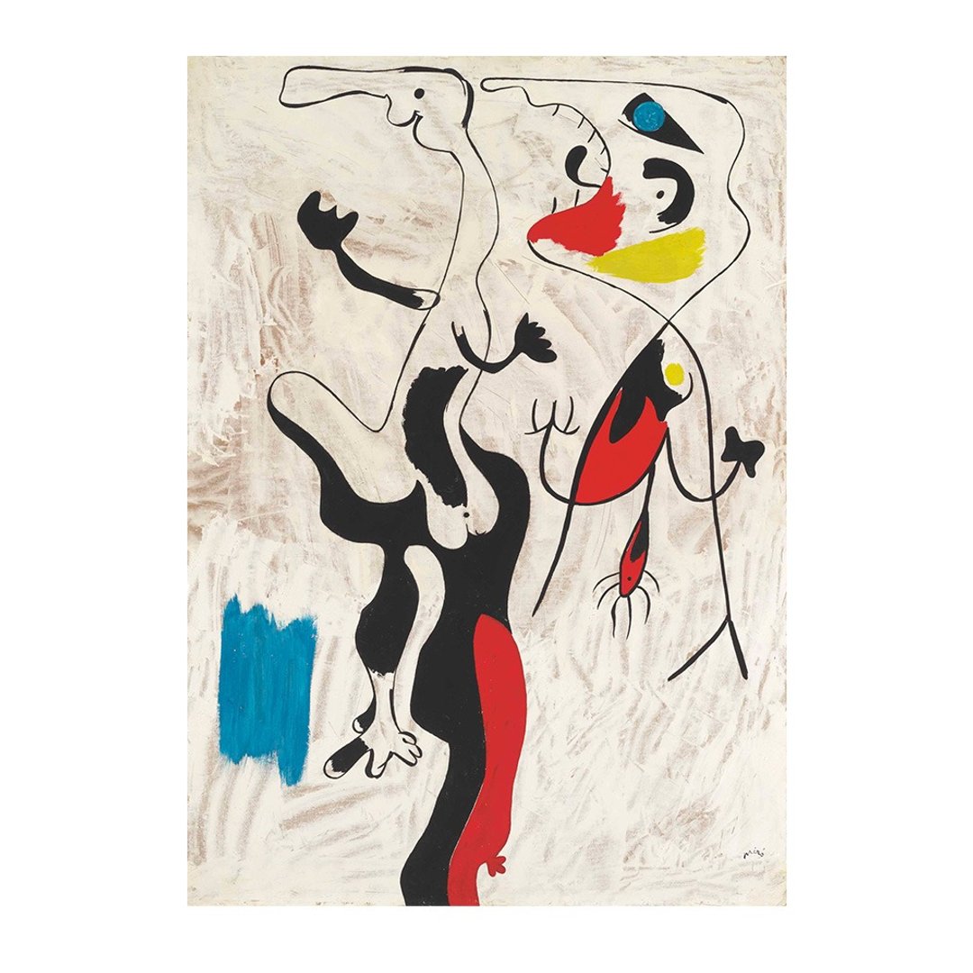 【艺术挂画】 Joan Miro 米罗 -- 男人和女人 - 海报/装饰画/版画 - 纸 