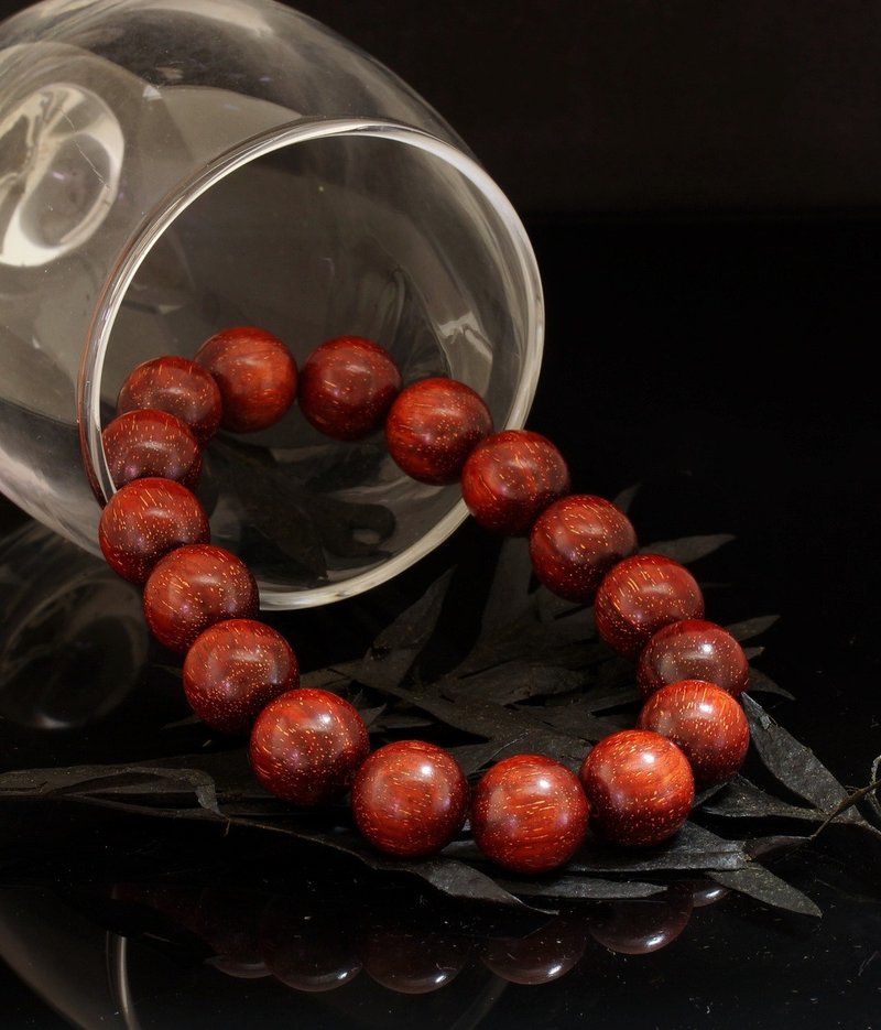 金星紫檀木珠 12mm 手链 - 手链/手环 - 木头 