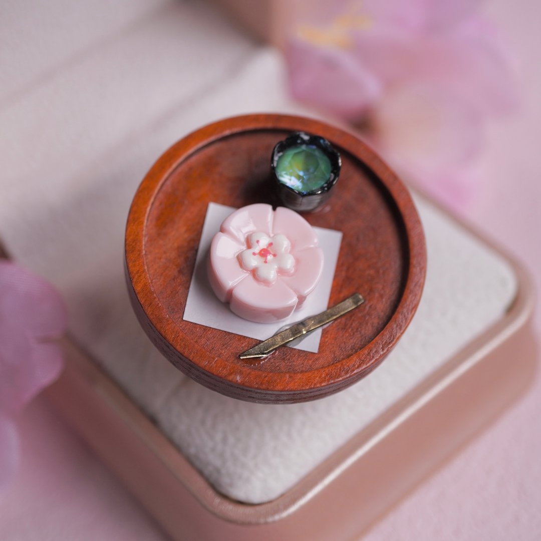 和菓子戒指 - 项链 - 木头 多色
