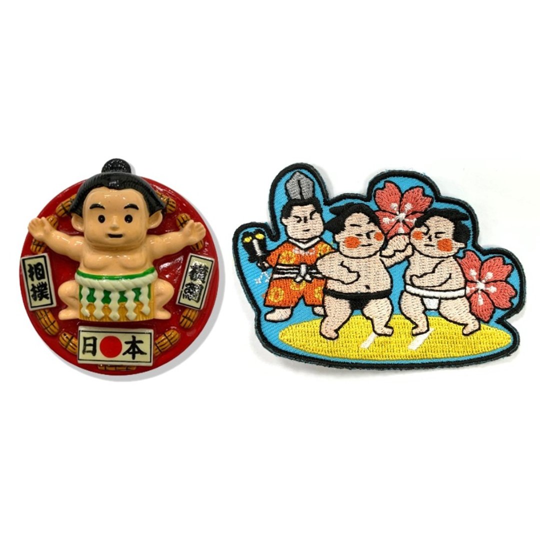 日本横岗相扑外国地标磁铁+日本 Q版 相扑文青电绣【2件组】磁铁 - 冰箱贴/磁贴 - 橡胶 多色