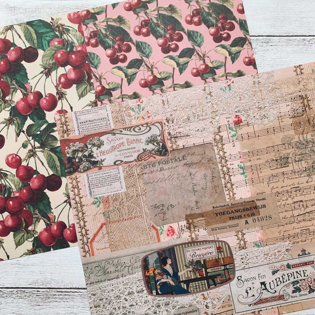 设计纸 24-2 - 纸盒/包装盒 - 纸 粉红色
