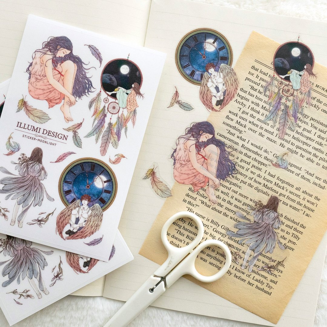 月光贴纸 (illumi design) 羽毛男孩女孩 白色印刷PET - 贴纸 - 纸 多色