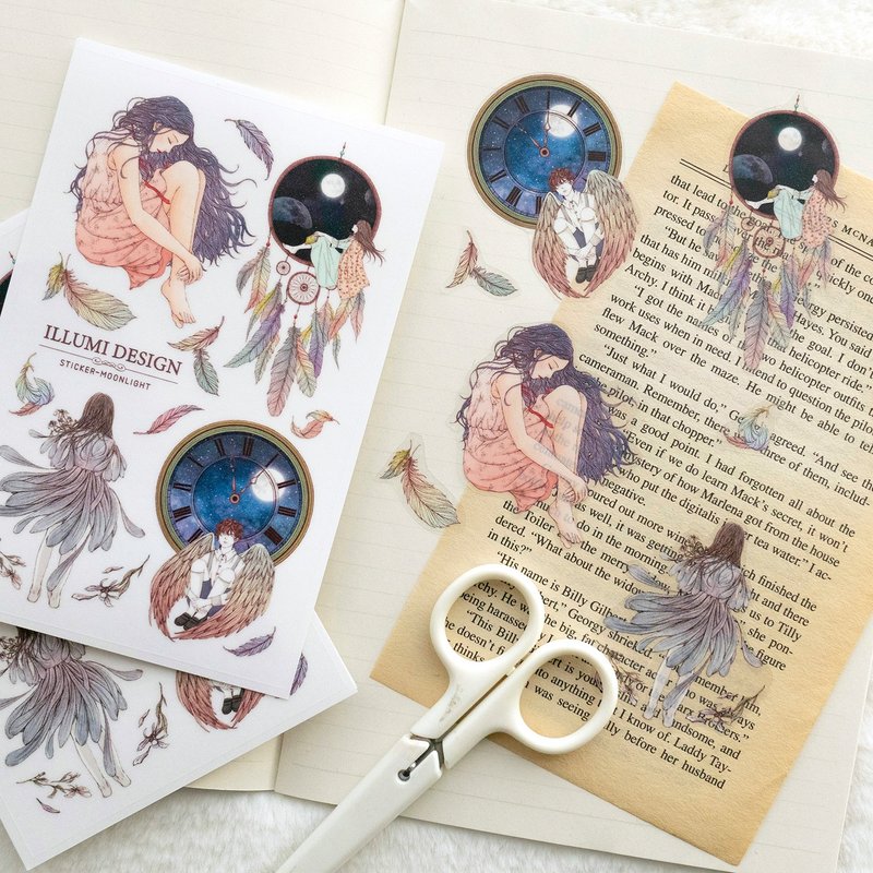 月光贴纸 (illumi design) 羽毛男孩女孩 白色印刷PET - 贴纸 - 纸 多色