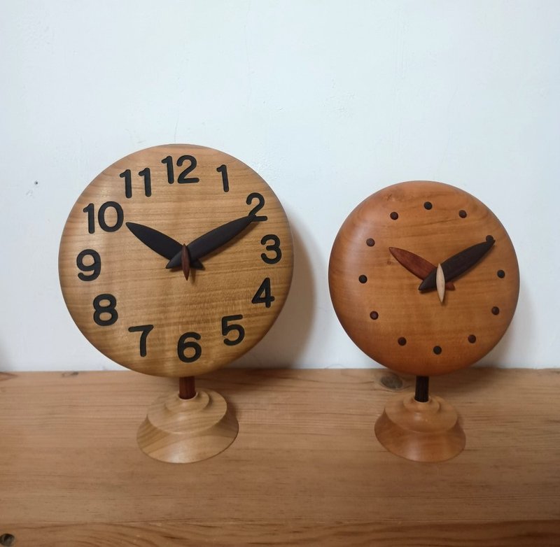 圆润可爱的造型时钟 18 - 时钟/闹钟 - 木头 咖啡色