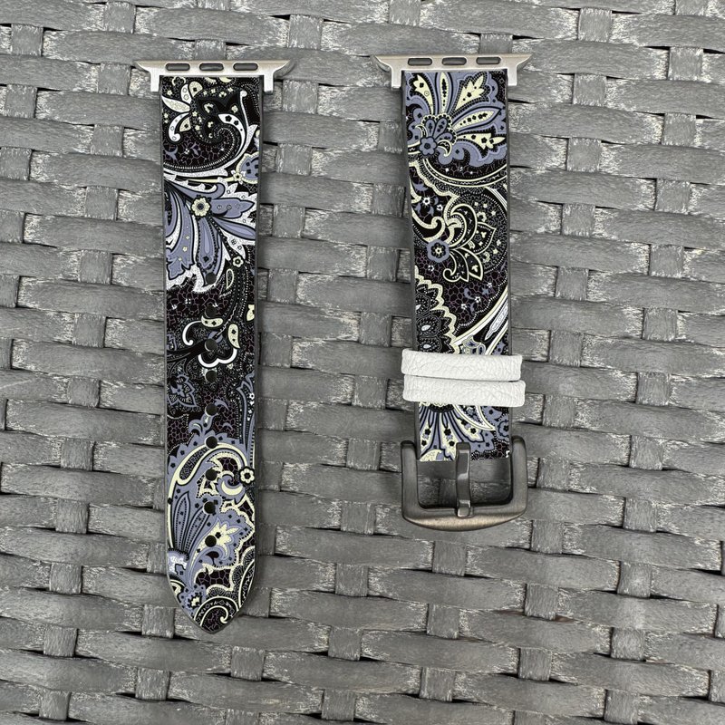 黑色花样图纹 Apple Watch 潮流硅胶表带 -cr65 - 表带 - 硅胶 多色